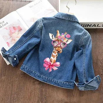 2 3 4 5 6 8 10 Years Girls Jacket Baby Boy Clothes New Fashion Spring Girls Cute Unicorn Autumn Children Outerwear Kids Clothes