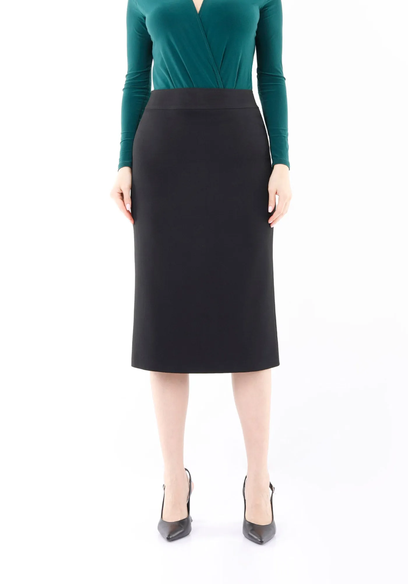 Back Vented Midi Pencil Skirt - G-Line