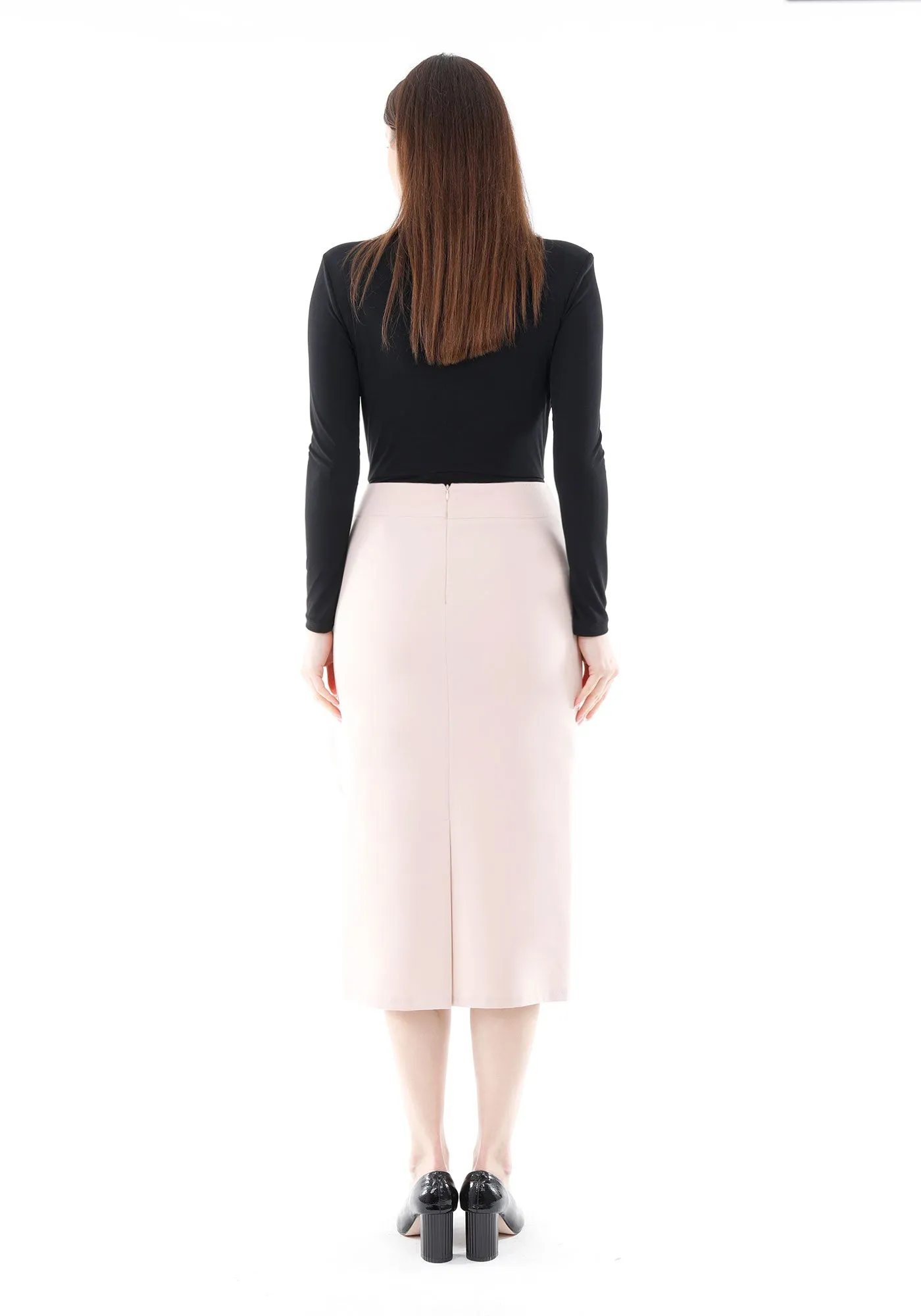 Back Vented Midi Pencil Skirt - G-Line