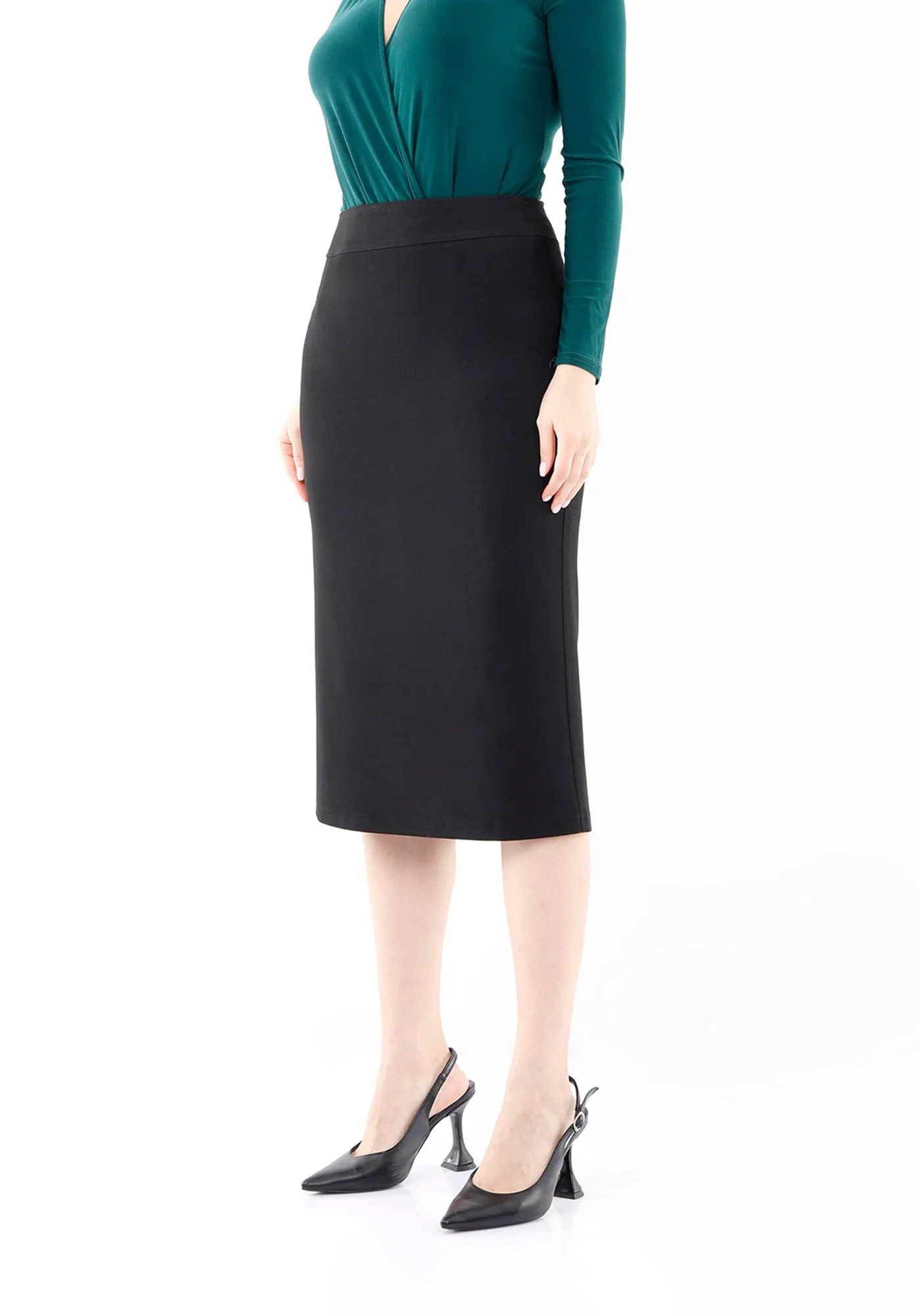 Back Vented Midi Pencil Skirt - G-Line