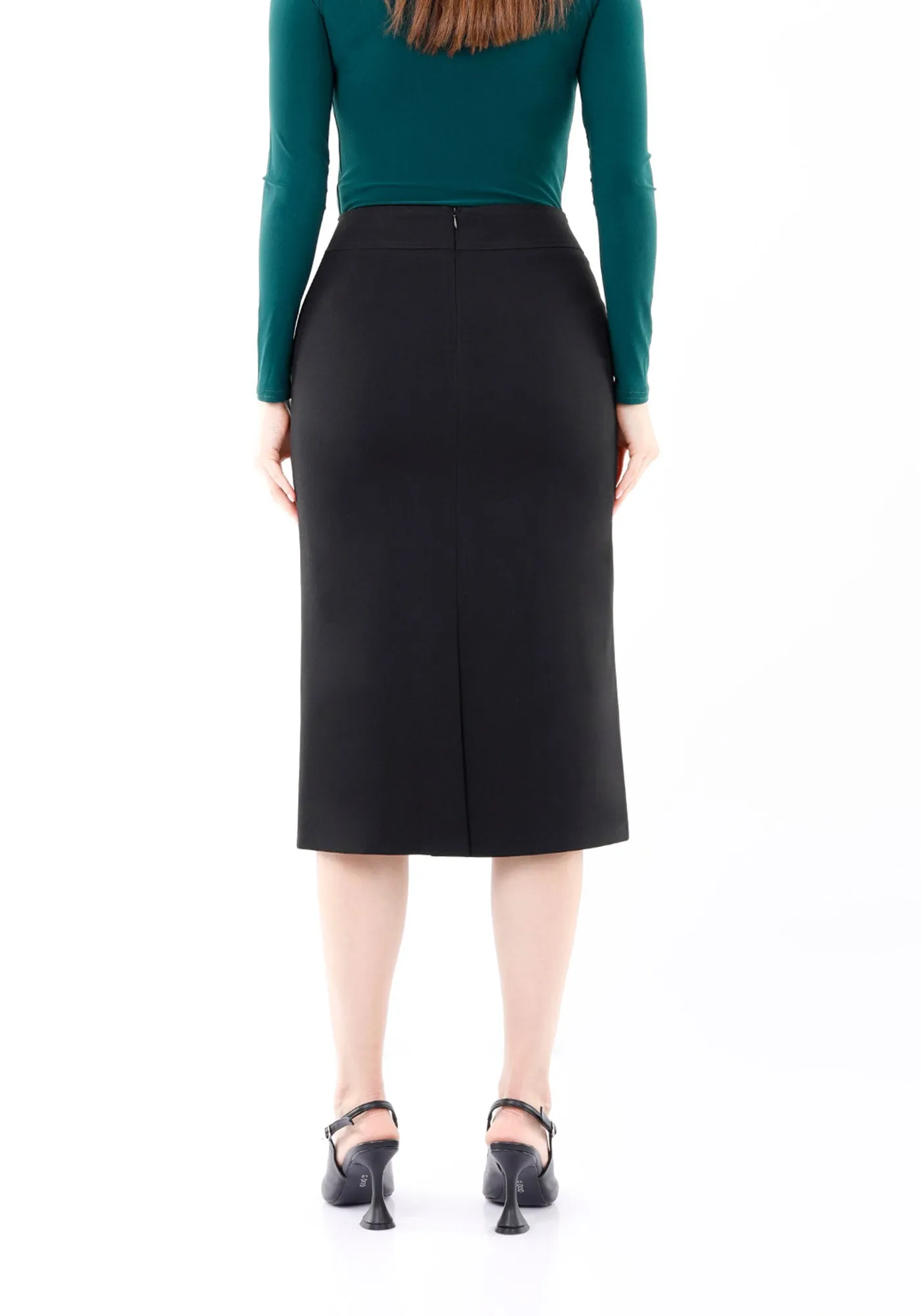Back Vented Midi Pencil Skirt - G-Line