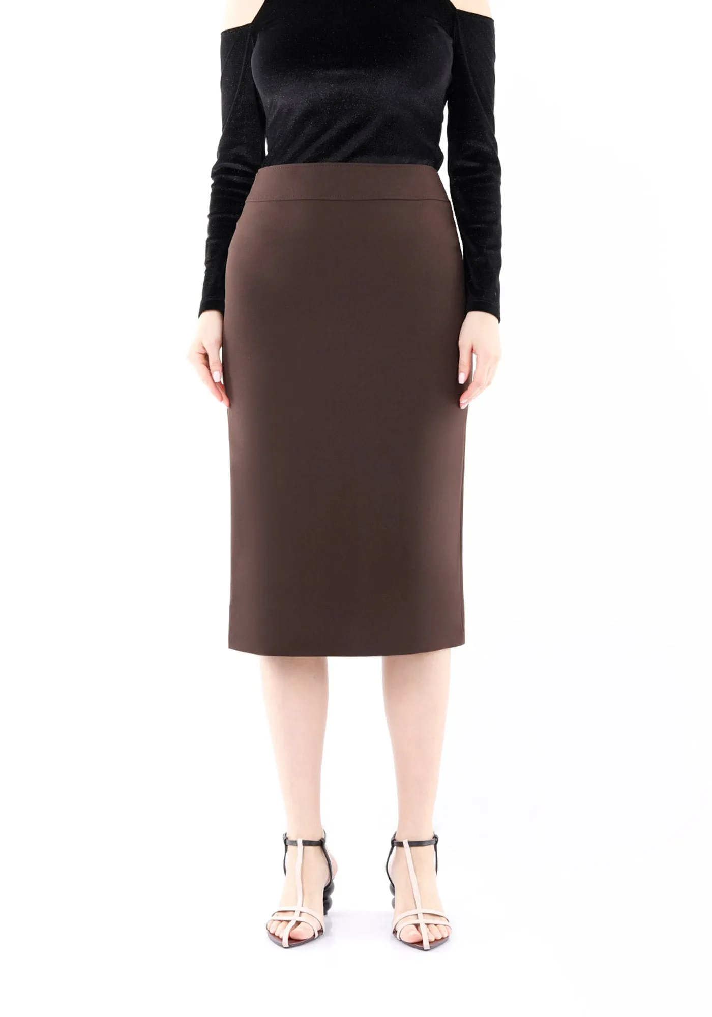 Back Vented Midi Pencil Skirt - G-Line