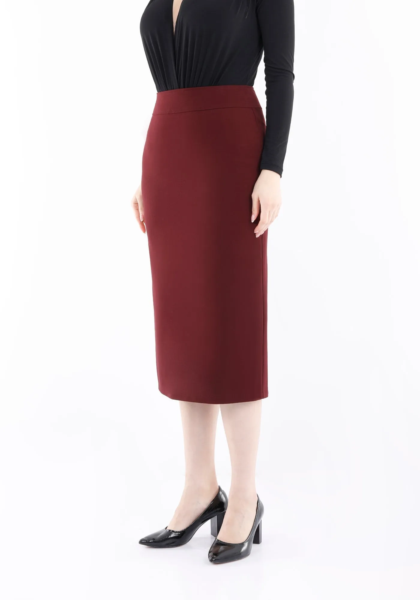 Back Vented Midi Pencil Skirt - G-Line