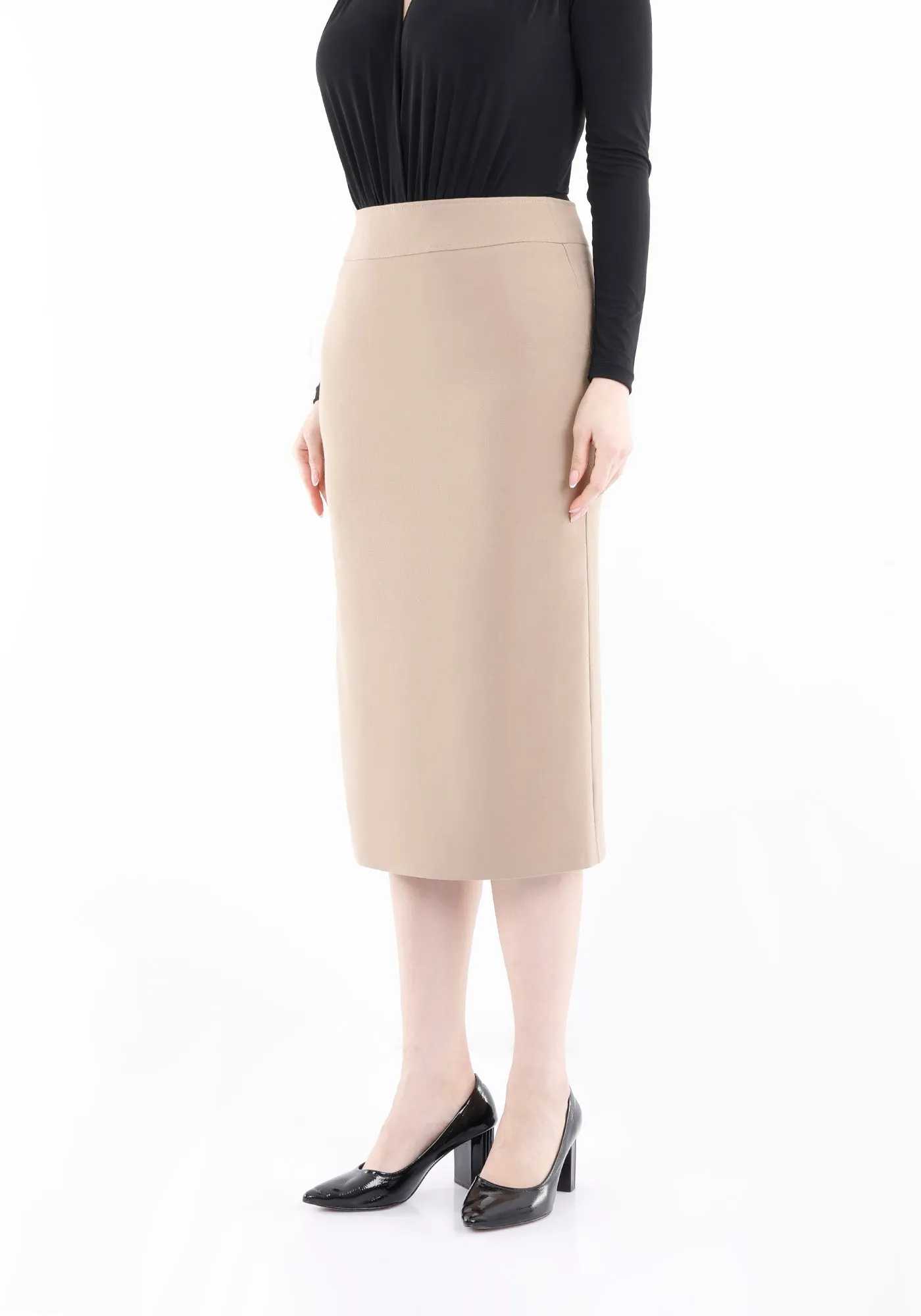 Back Vented Midi Pencil Skirt - G-Line