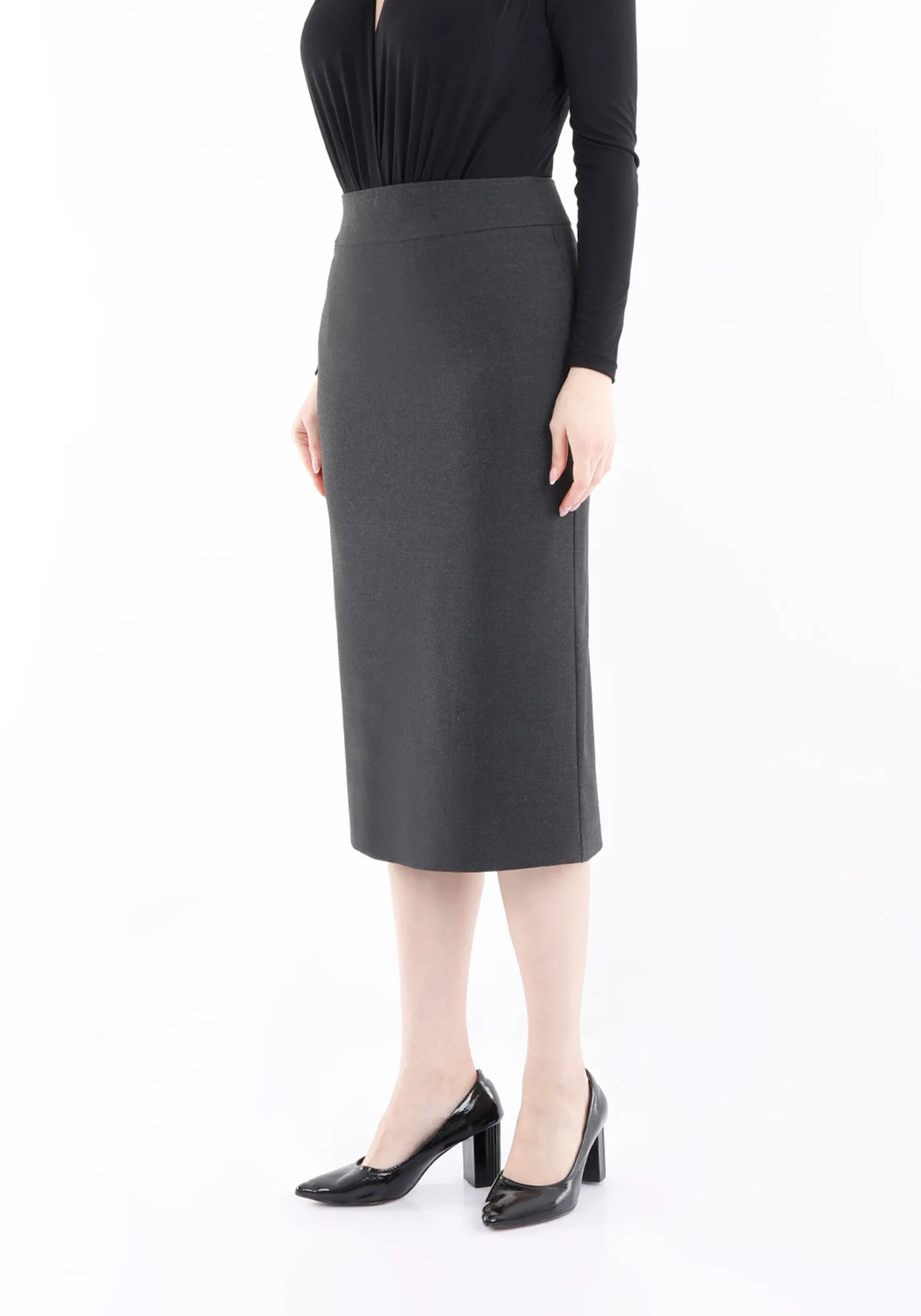 Back Vented Midi Pencil Skirt - G-Line