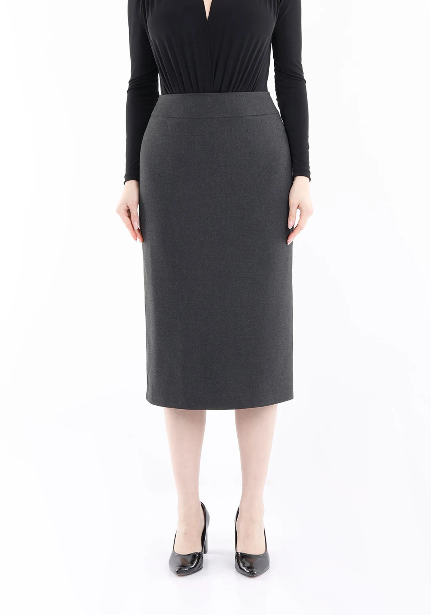 Back Vented Midi Pencil Skirt - G-Line