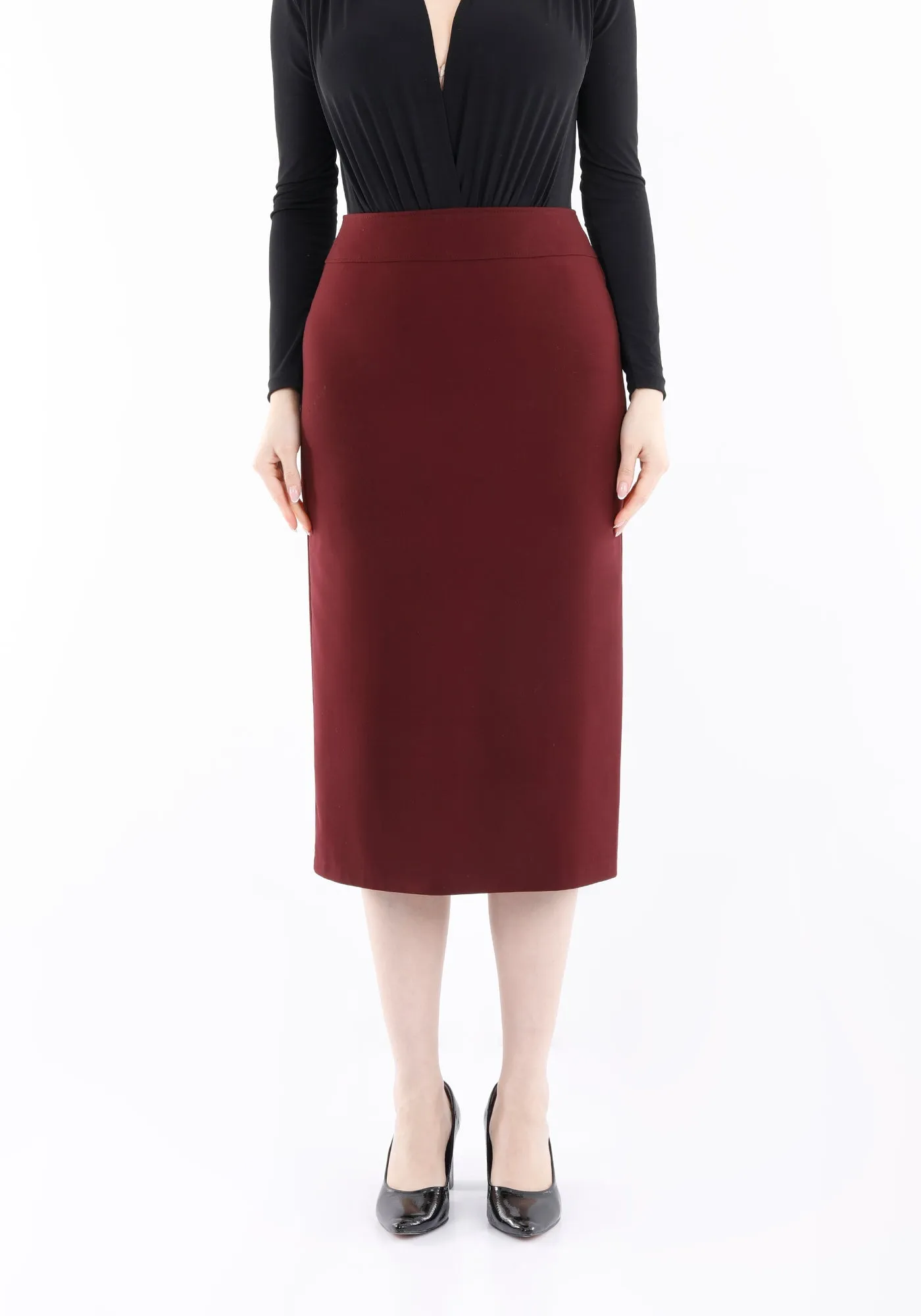 Back Vented Midi Pencil Skirt - G-Line