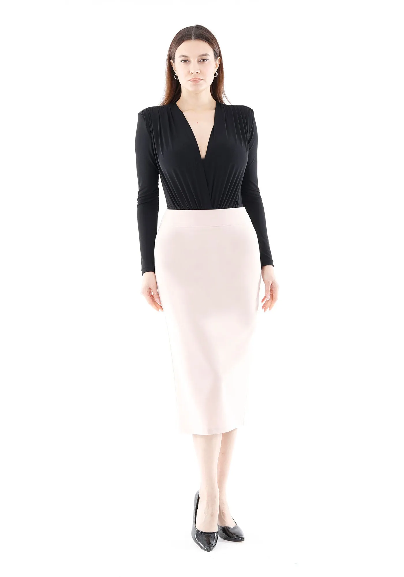 Back Vented Midi Pencil Skirt - G-Line