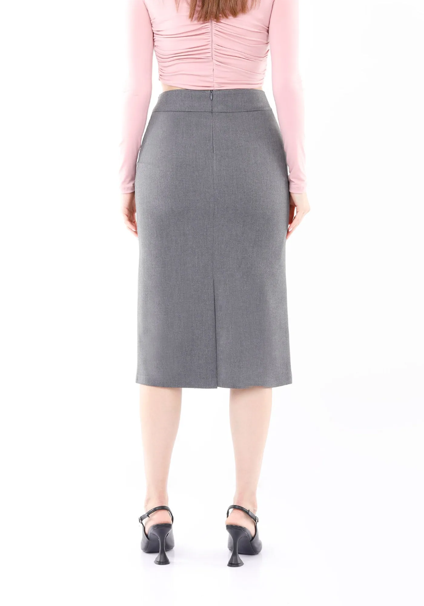 Back Vented Midi Pencil Skirt - G-Line