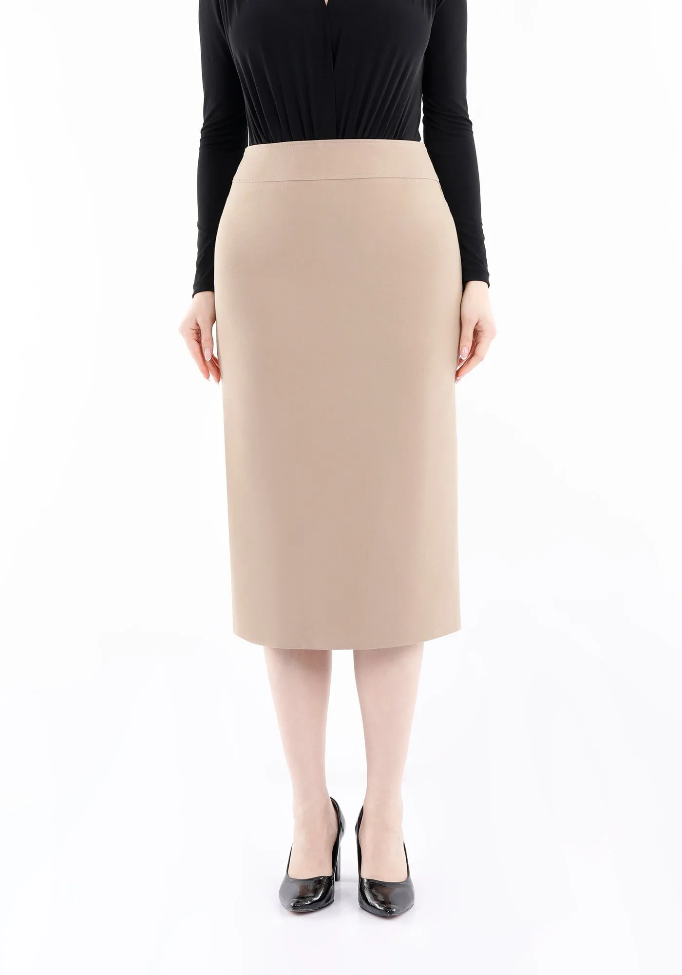 Back Vented Midi Pencil Skirt - G-Line