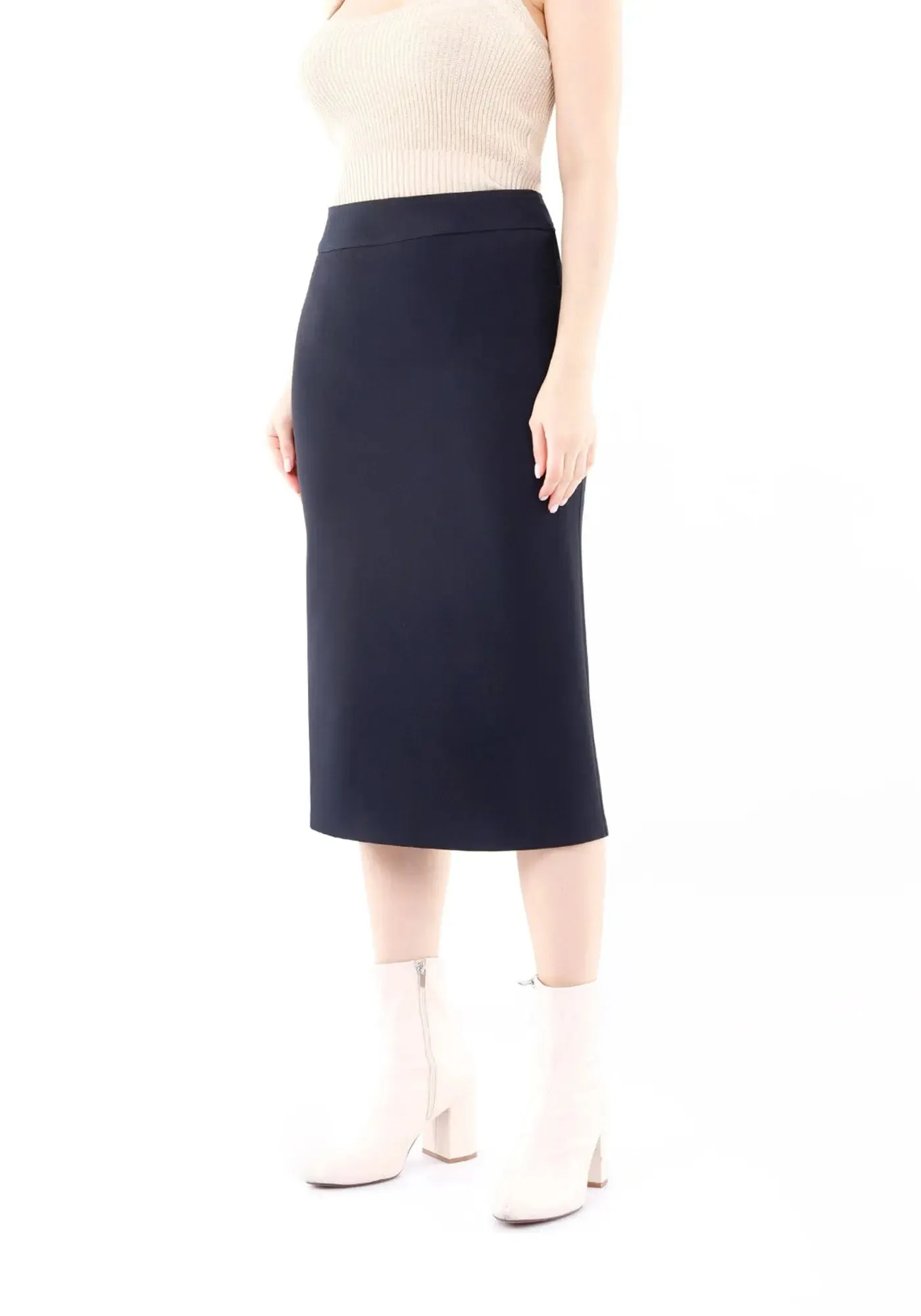 Back Vented Midi Pencil Skirt - G-Line