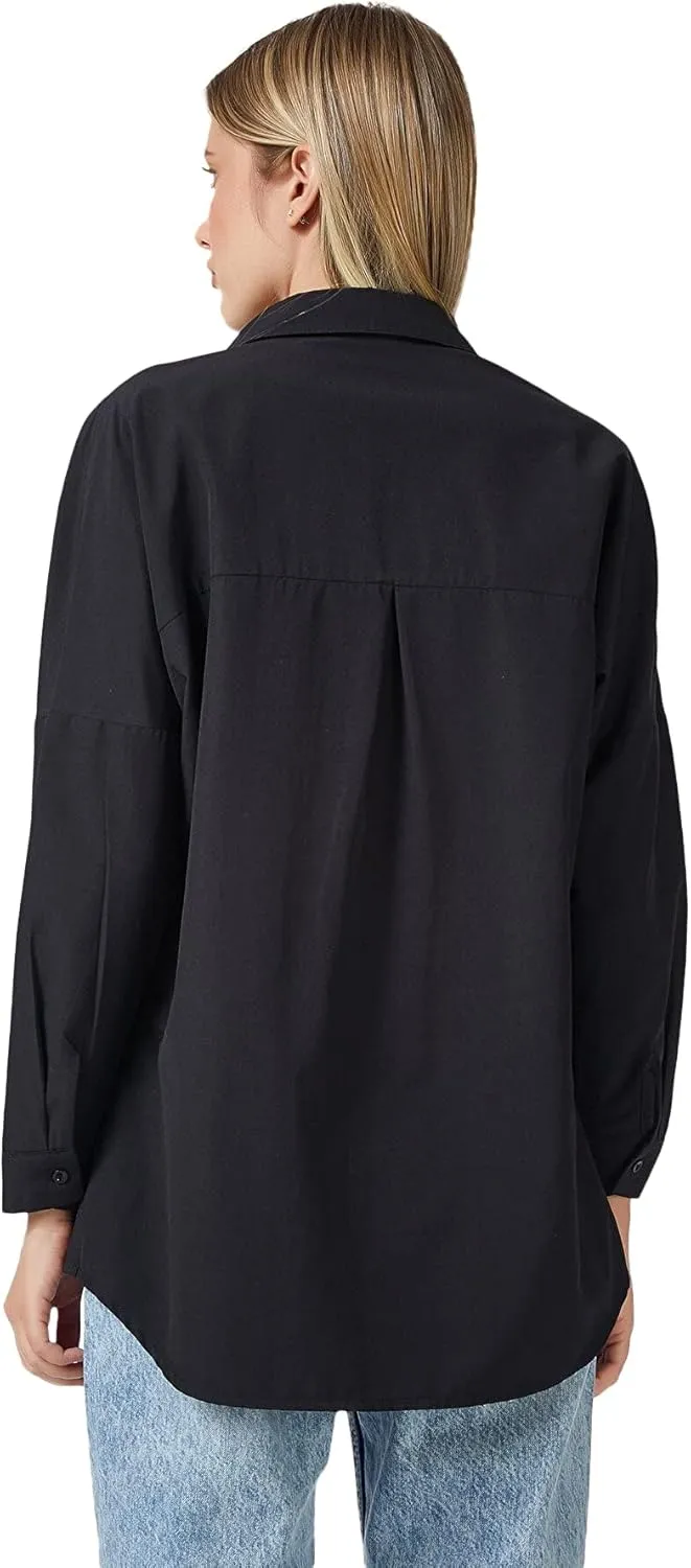 BIG DART Oversized Button Down Shirts for Women, Dressy Casual Long Sleeve Blouses Summer Tops Tunics