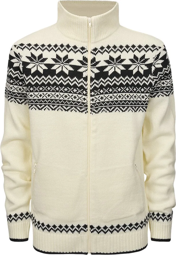Brandit Norweger zip-up sweatshirt, white/black