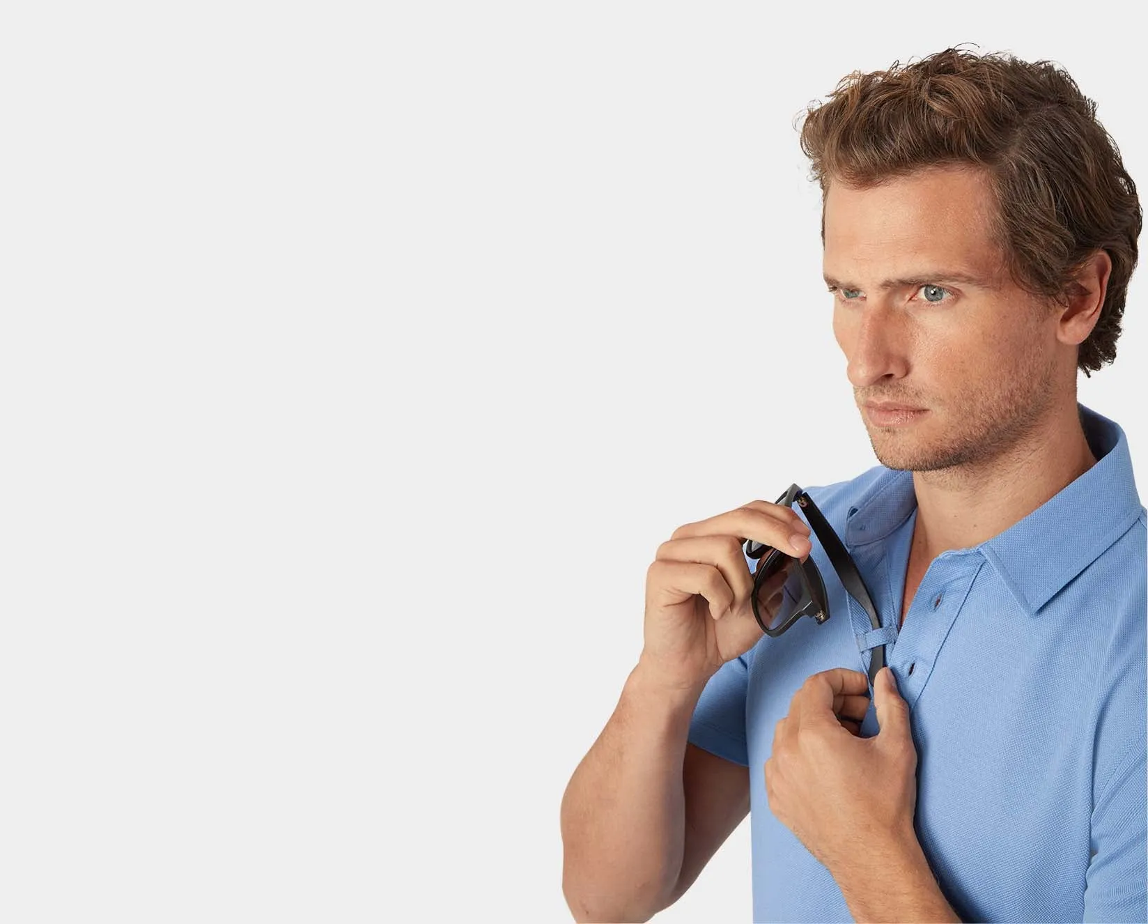 Côte d’Azur Blue Egyptian Cotton Polo Shirt