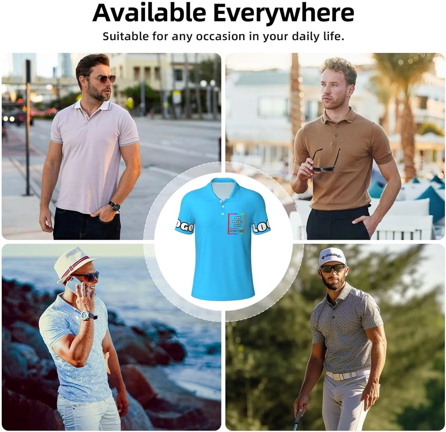 Custom Polo Shirt for Men Women Design Your Own Printed Front Back and Sleeve Personalized with Logo & Text