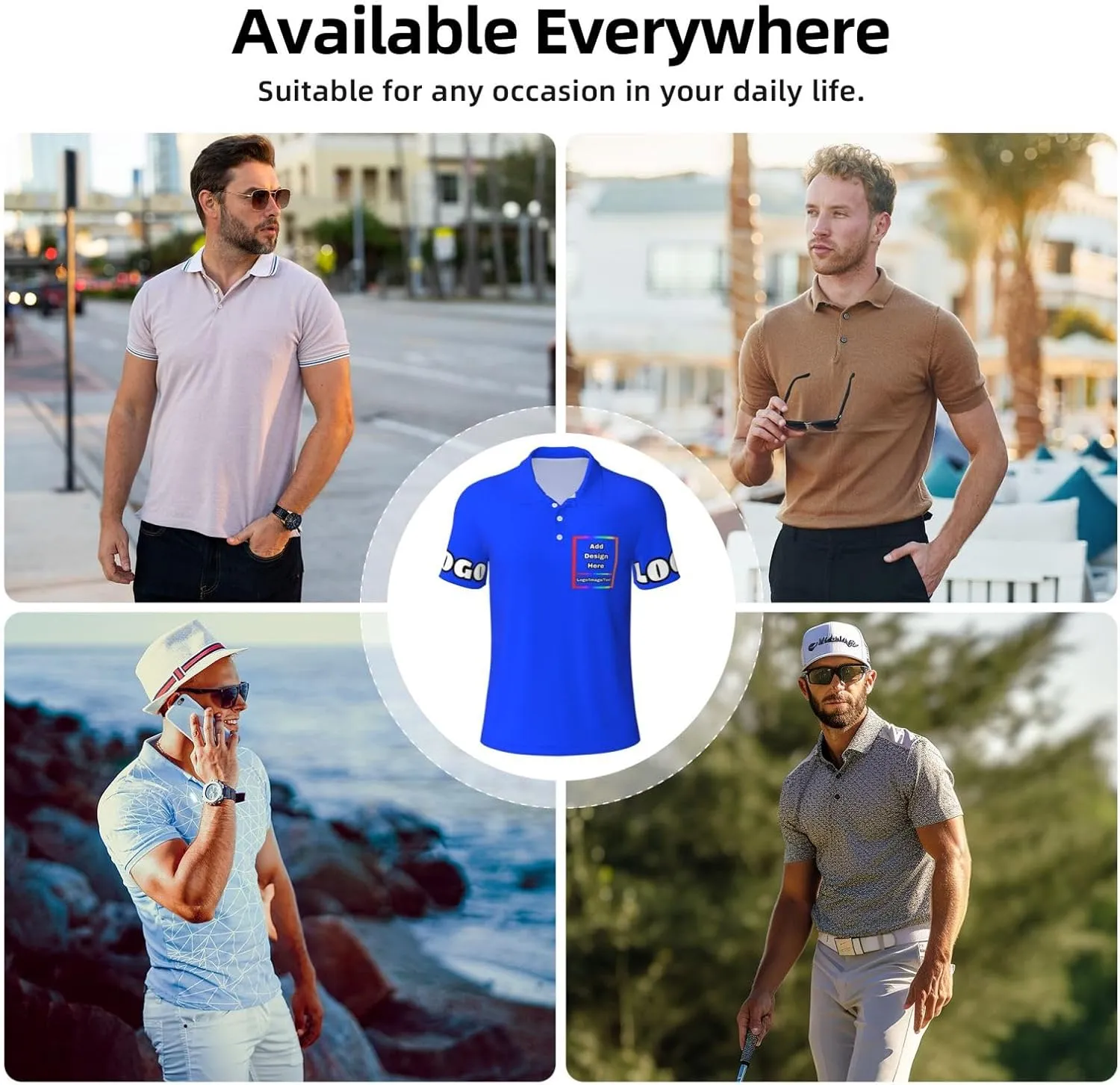 Custom Polo Shirt for Men Women Design Your Own Printed Front Back and Sleeve Personalized with Logo & Text