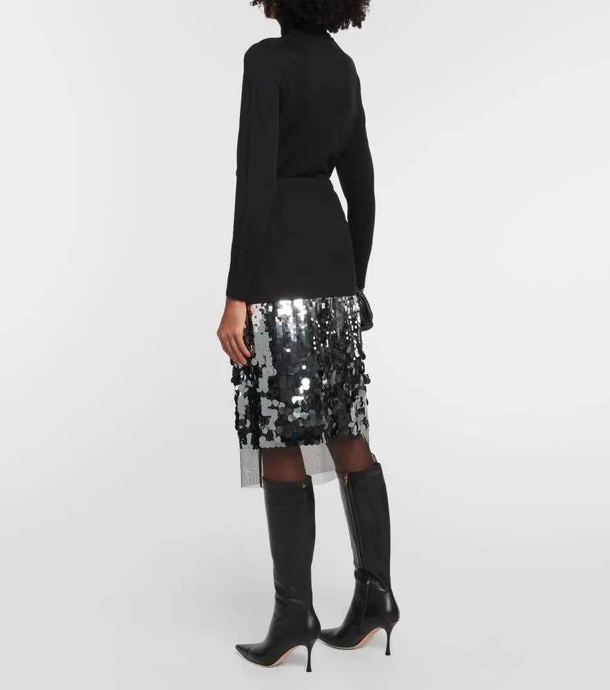 DOROTHEE SCHUMACHER sequin midi skirt, black