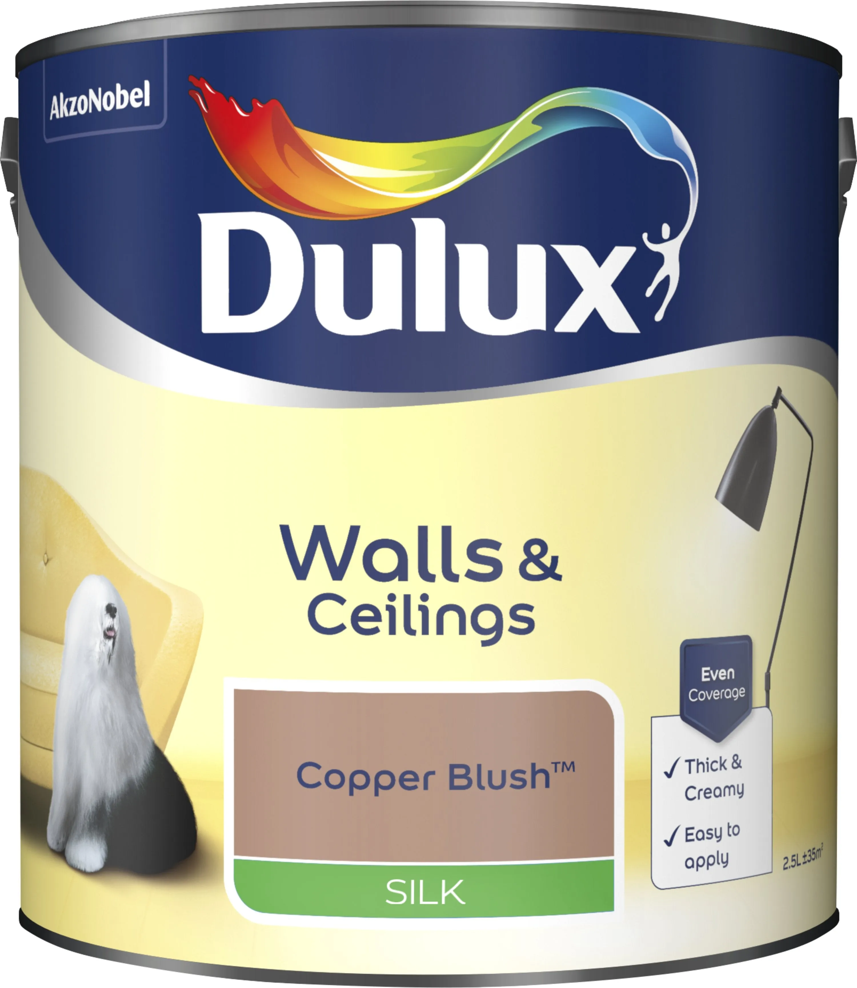 Dulux Silk Emulsion Paint For Walls And Ceilings - Copper Blush 2.5L