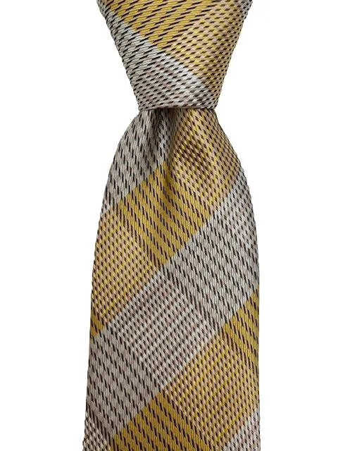 Elegant Gold & Silver Men's Plaid Tie