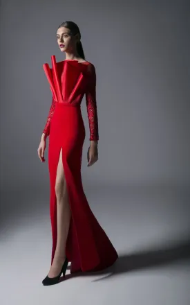 EMBROIDERED GAZAR GOWN
