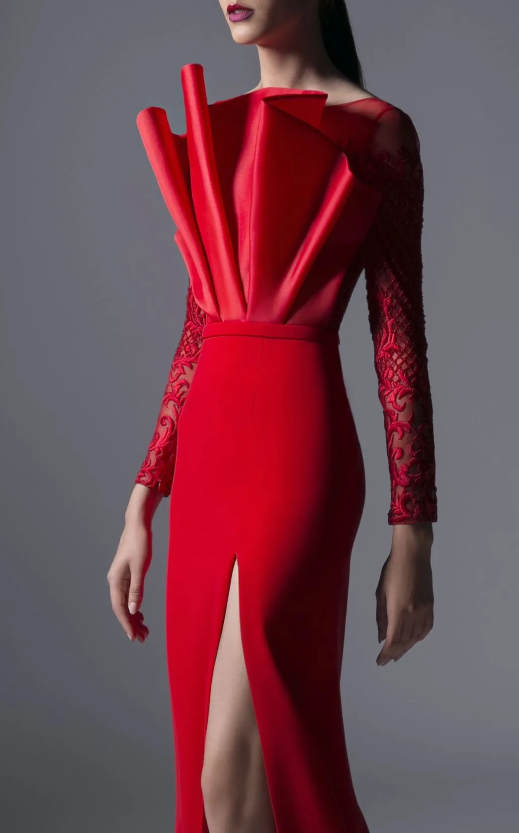 EMBROIDERED GAZAR GOWN
