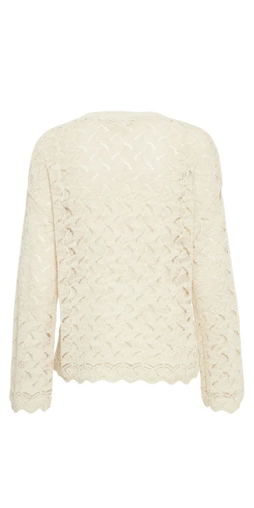 Fransa Pointelle Knit Pullover