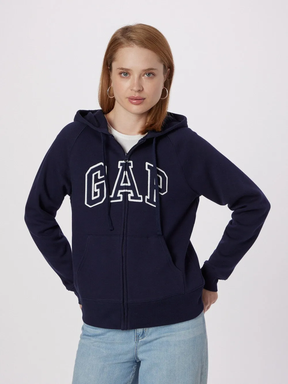 GAP zip-up sweatshirt, navy