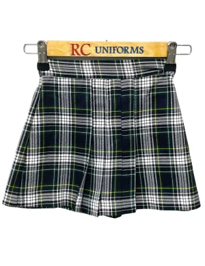 Green & White Plaid Pull On Skort