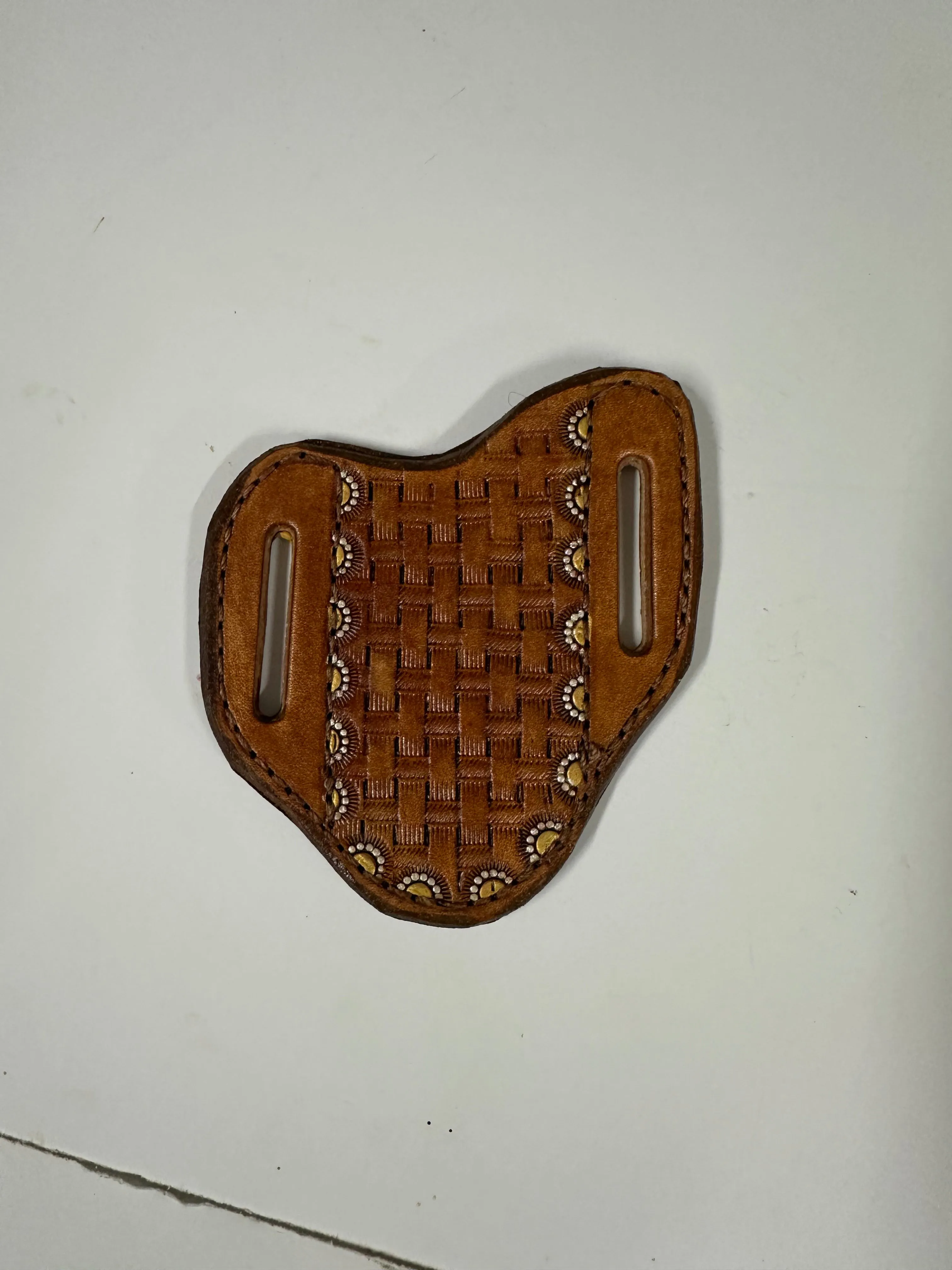 Hand tooled pancake knife sheath