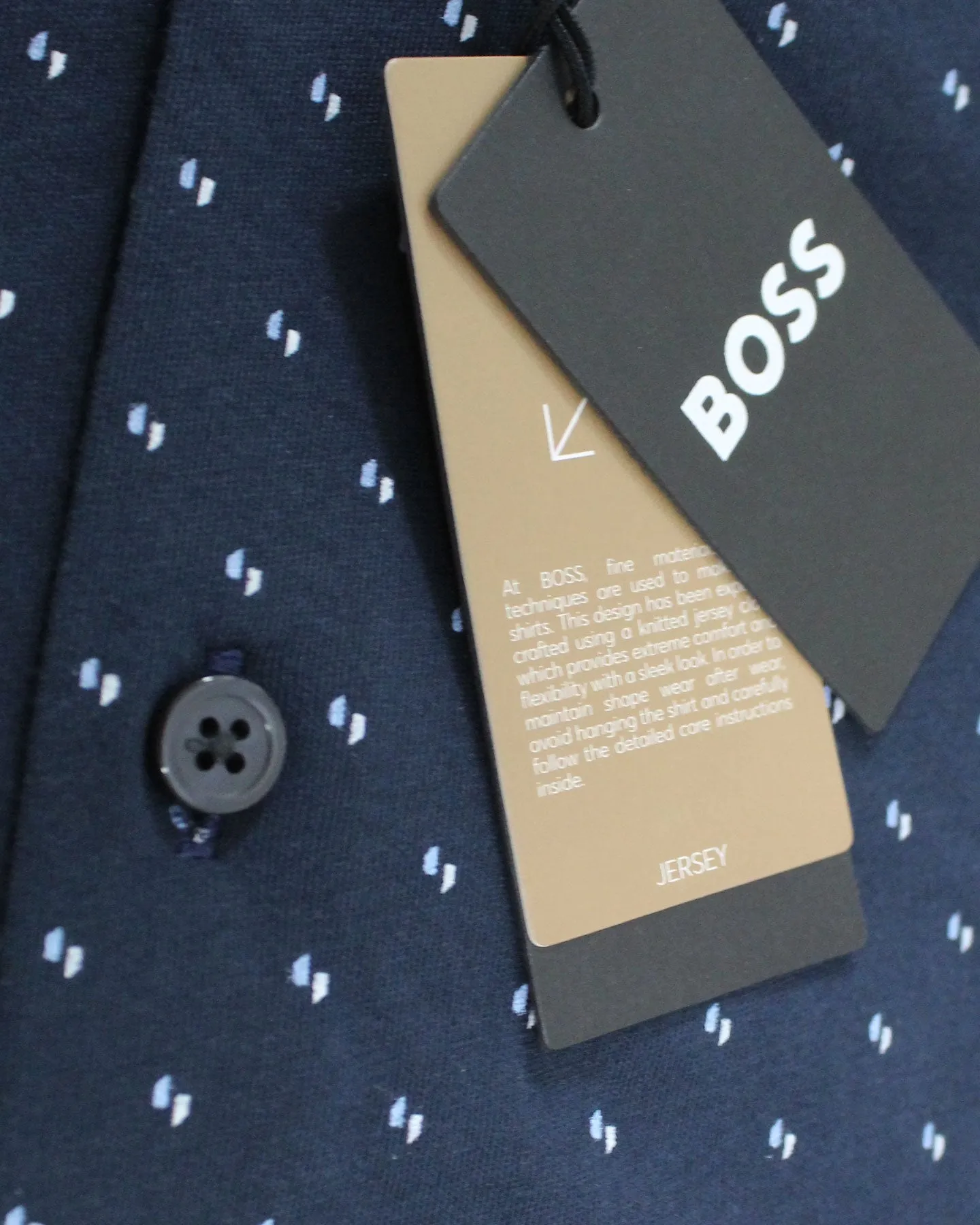 Hugo Boss Shirt Midnight Blue Pattern - Slim Fit XXL SALE