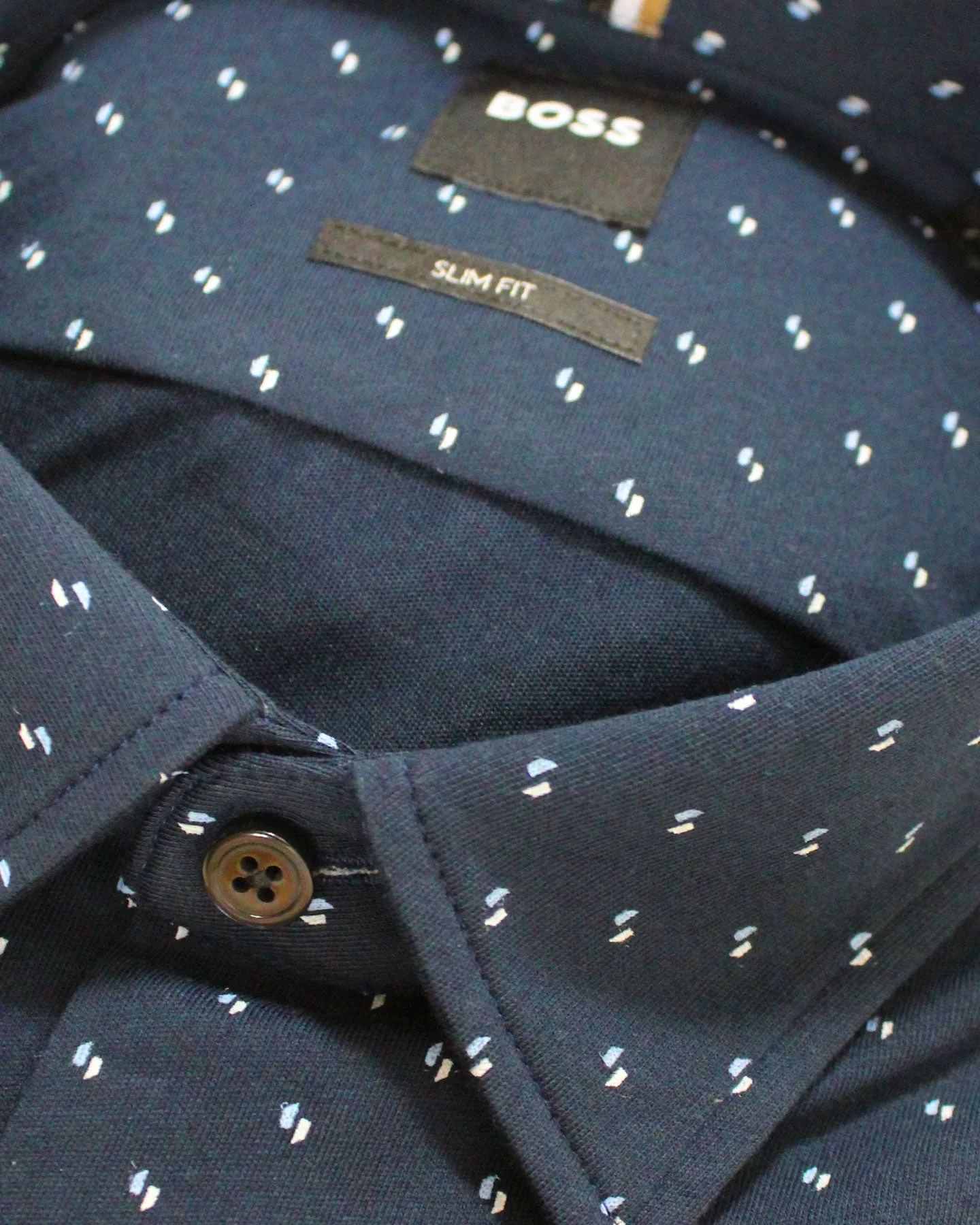 Hugo Boss Shirt Midnight Blue Pattern - Slim Fit XXL SALE