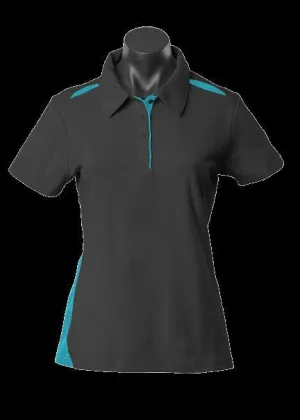 Ladies Paterson Polo Black/Teal