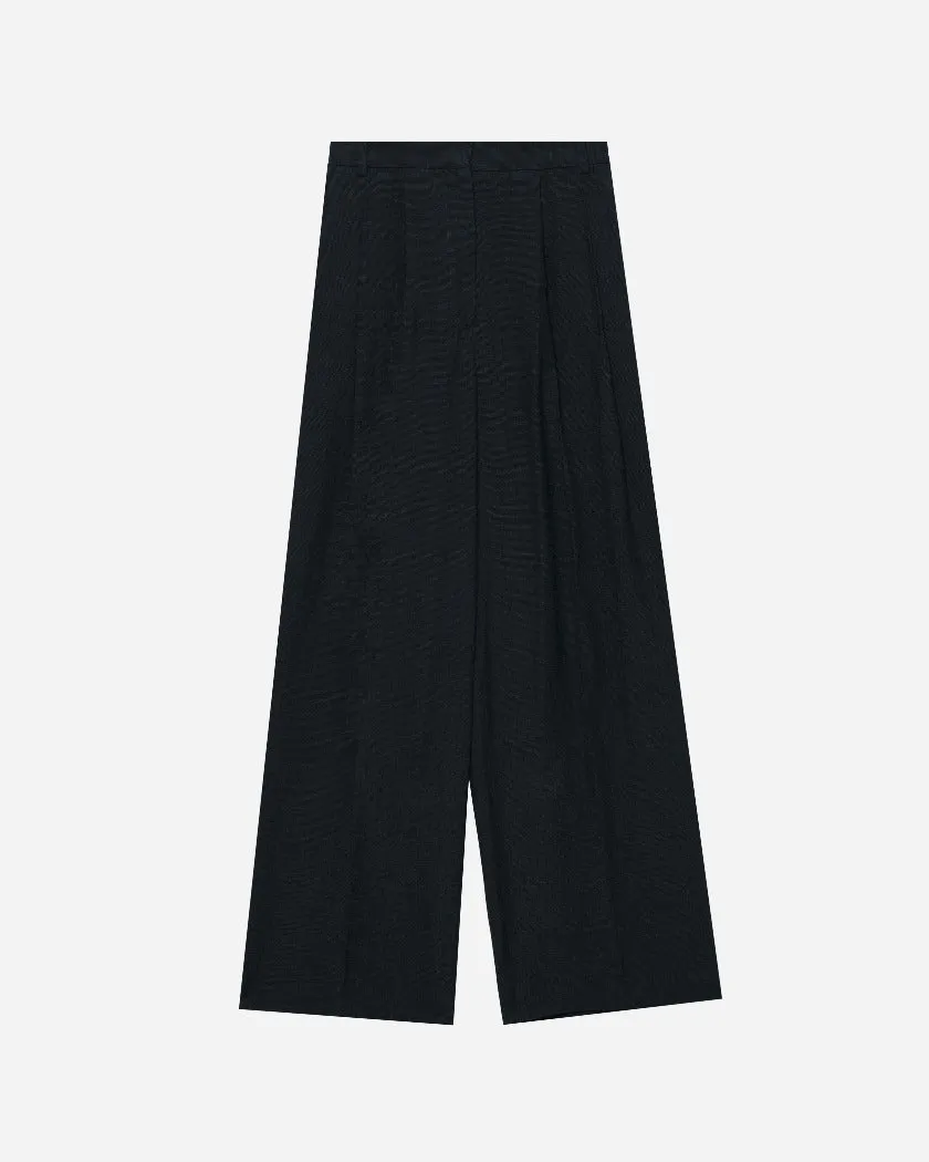 LINEN BLEND WIDE LEG PANTS