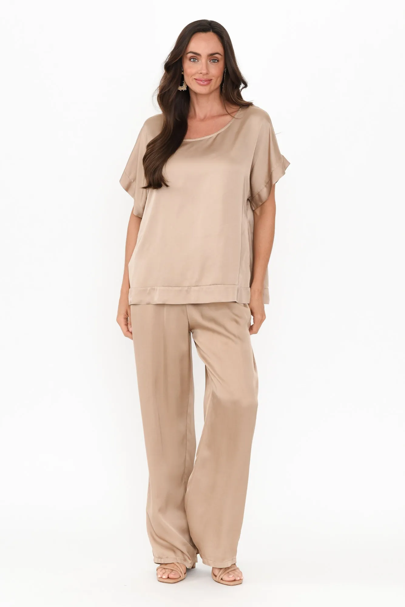 Malta Gold Wide Leg Pants