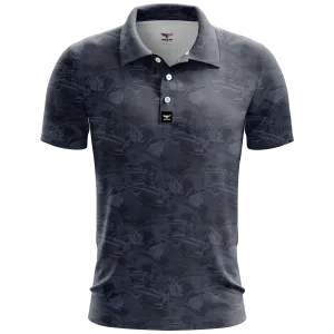 Midnight Bone Fish Golf Polo Shirt