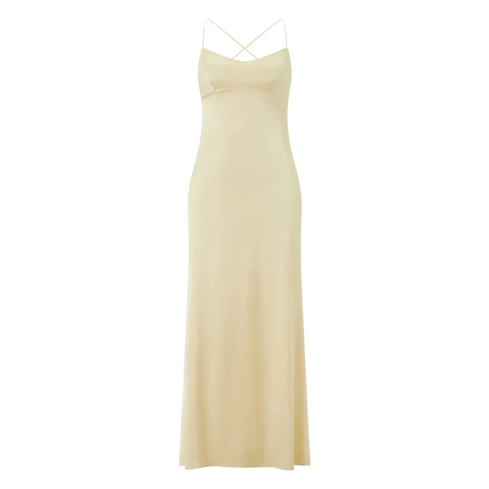 Open Back Evening Solid Color Sleeveless Low Cut Lace-up Satin Long Slip Clothes Summer Sexy Dress