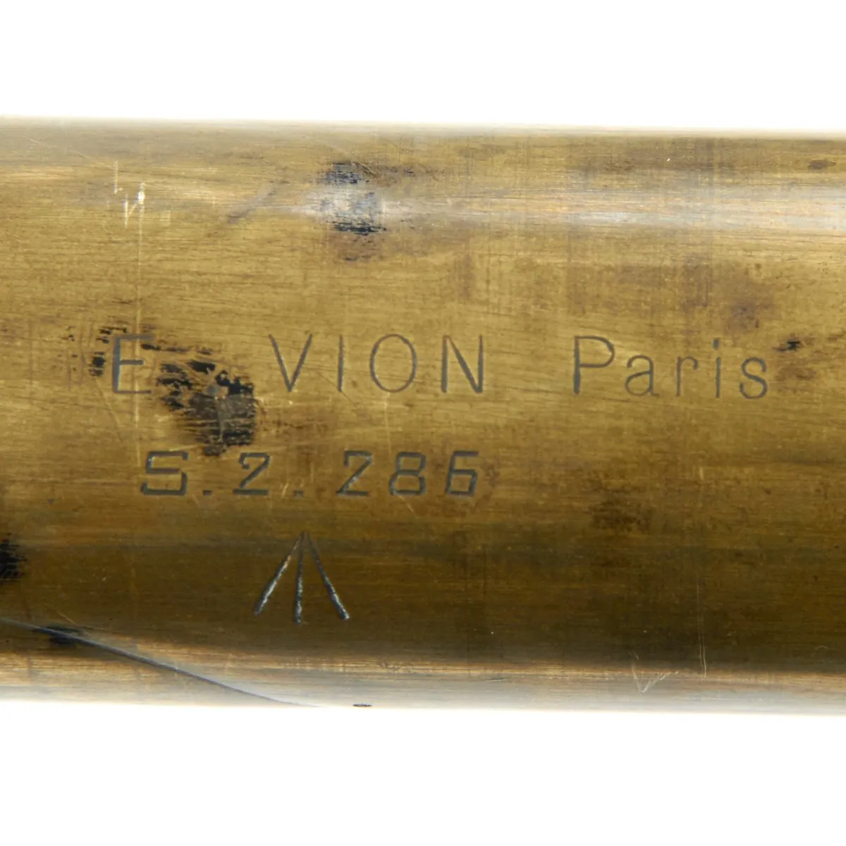 Original British WWI French-Made Trench M.G. Telescope mounted on Hotchkiss Portative Tripod