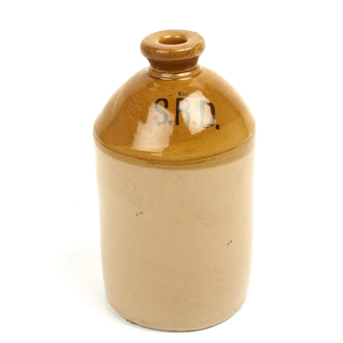 Original British WWI Military Issue S.R.D. Rum Jug - Maker Marked