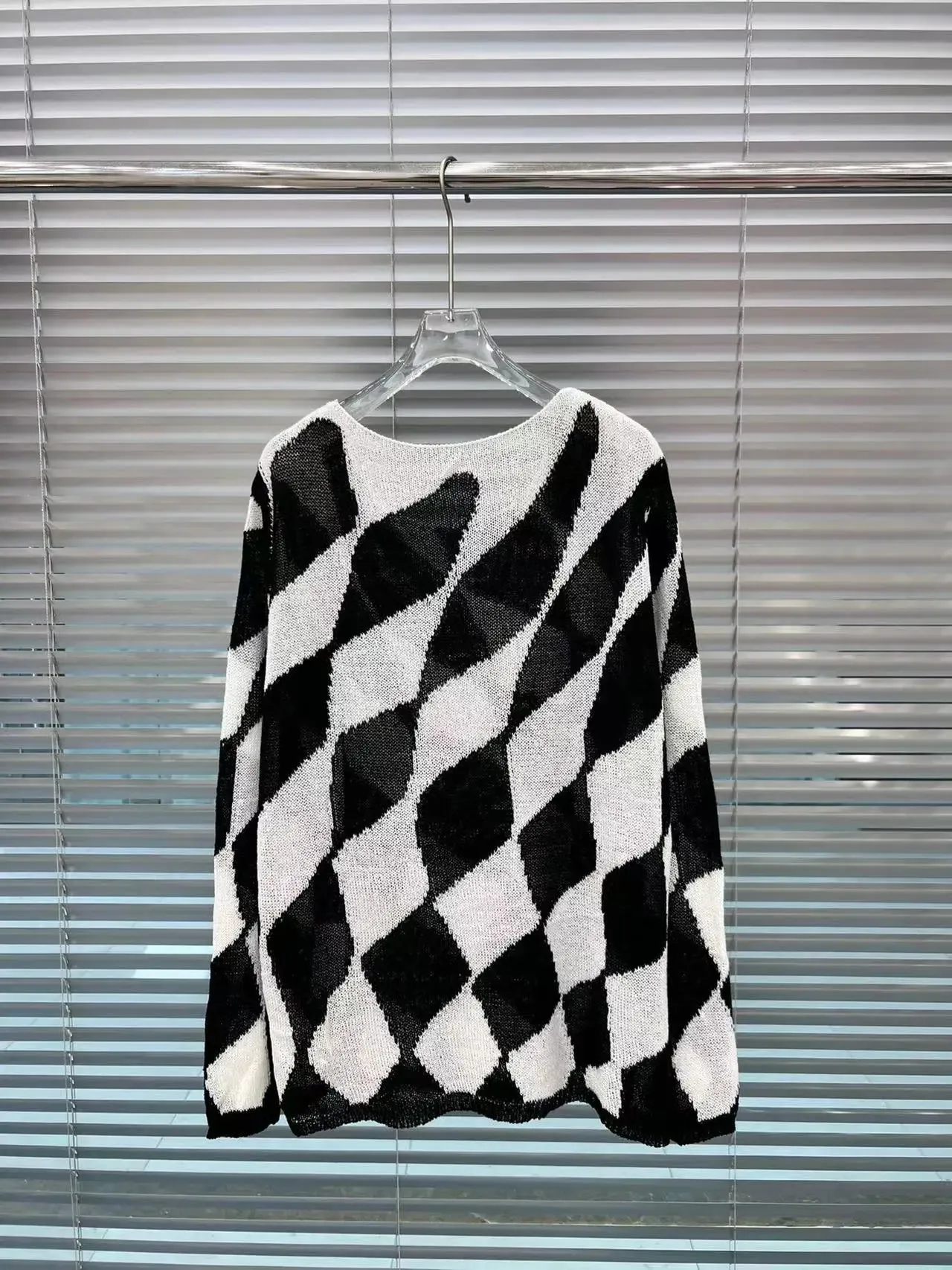 Pre Order:  Black and White Contrast Knit Sweater