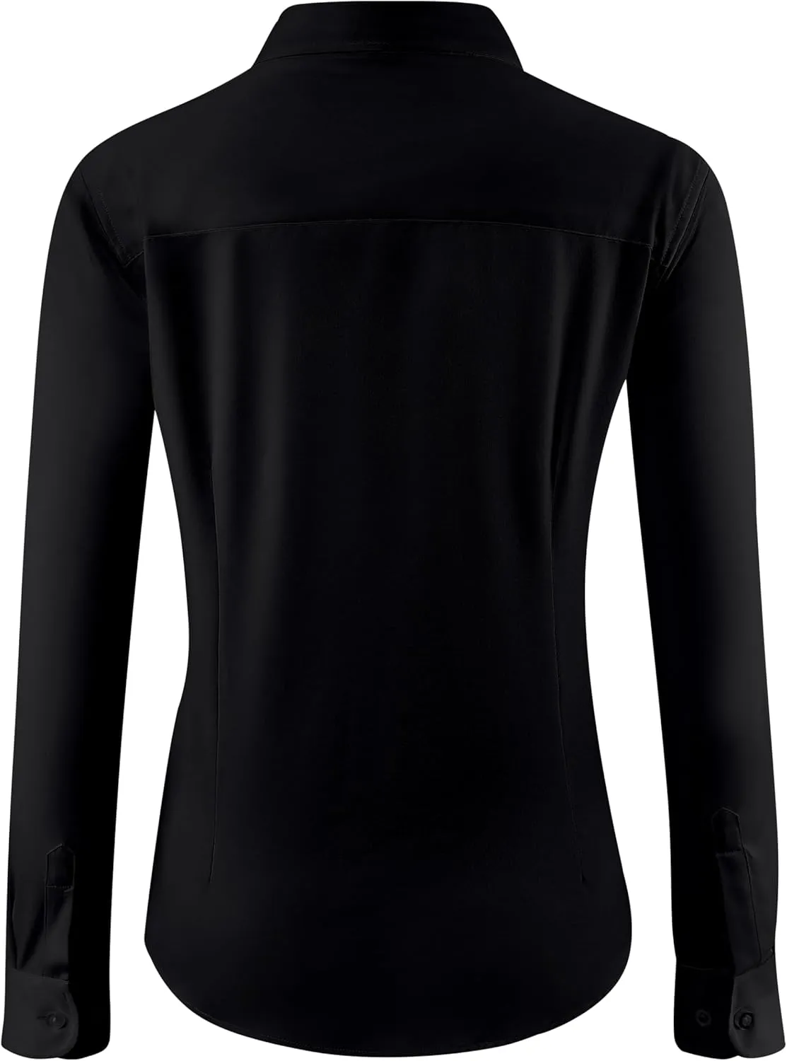 Soft Wrinkle-Free Women's Button Down Dress Shirts Solid Long Sleeve Work Blouses Fit Stretch Casual Tops XXS-4XL