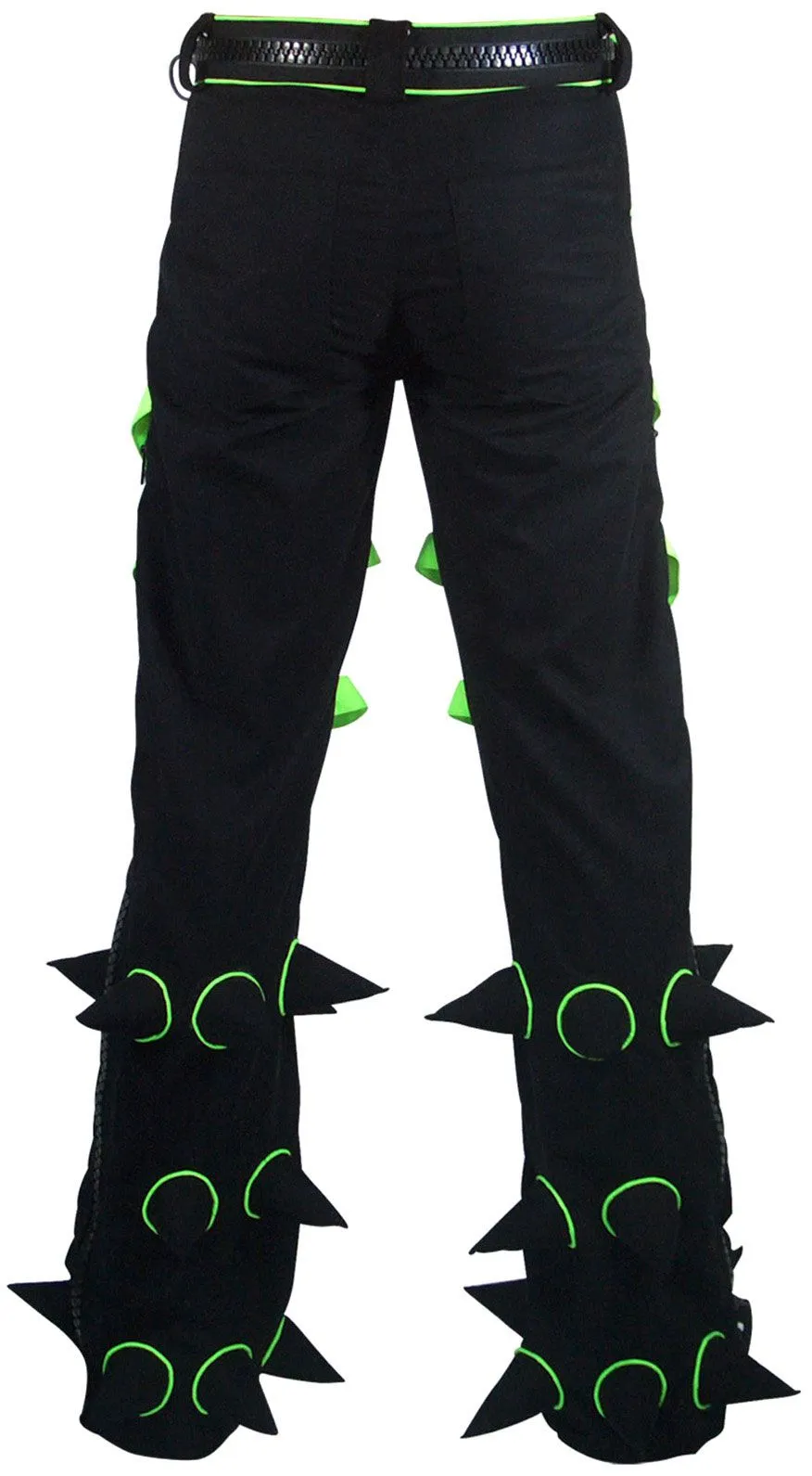 Spikey Pants : Black - UV Lime