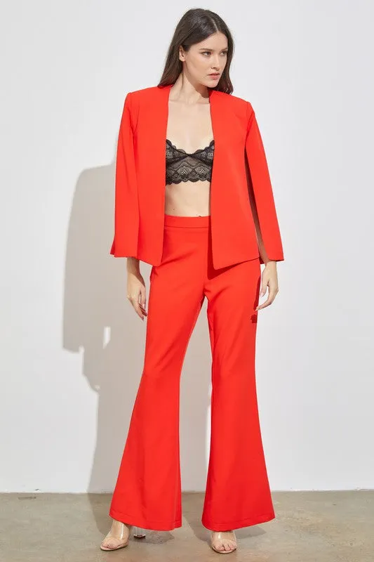 Summer Red Wide Leg Pants