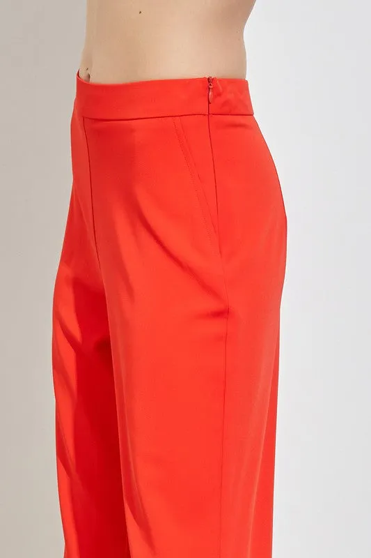 Summer Red Wide Leg Pants