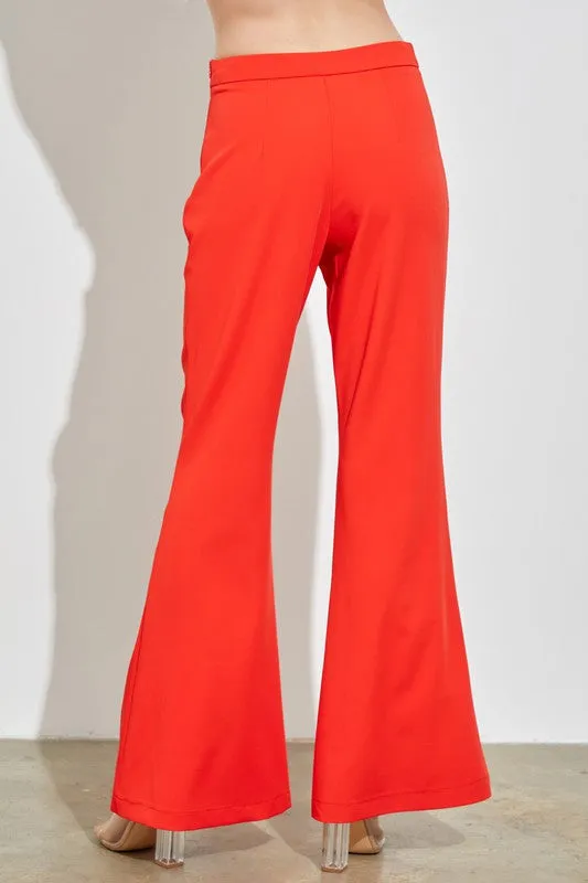 Summer Red Wide Leg Pants