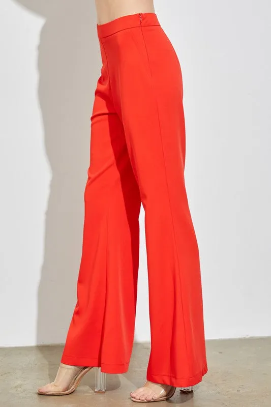 Summer Red Wide Leg Pants