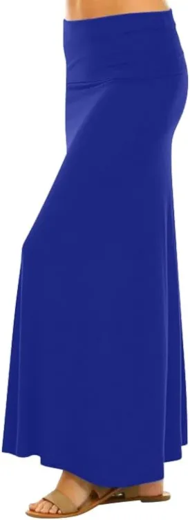 Sweet Hearts Maxi Skirt for Women- Comfy Foldover High Waist Long Flare A-Line Skirt Maxi Dress XS-3X Made in USA