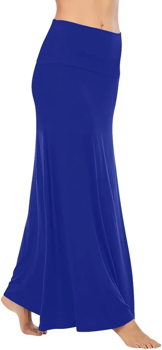 Sweet Hearts Maxi Skirt for Women- Comfy Foldover High Waist Long Flare A-Line Skirt Maxi Dress XS-3X Made in USA