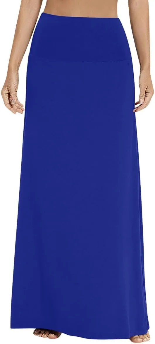 Sweet Hearts Maxi Skirt for Women- Comfy Foldover High Waist Long Flare A-Line Skirt Maxi Dress XS-3X Made in USA