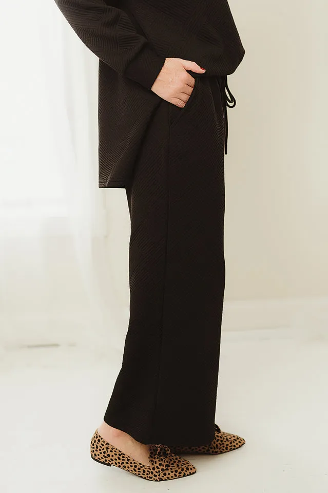 Textured Wide Leg Pants