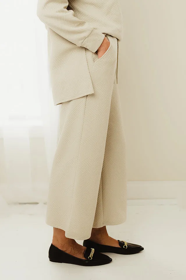 Textured Wide Leg Pants